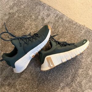 Nike Olive and White Metcon Sneakers